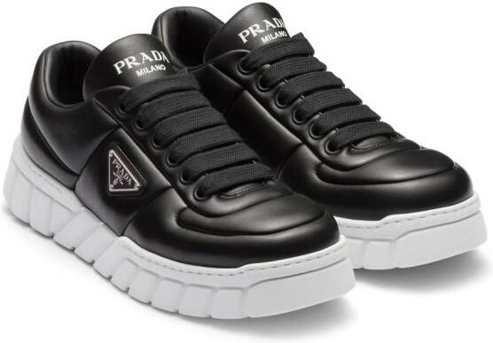 Prada padded leather sneakers Black