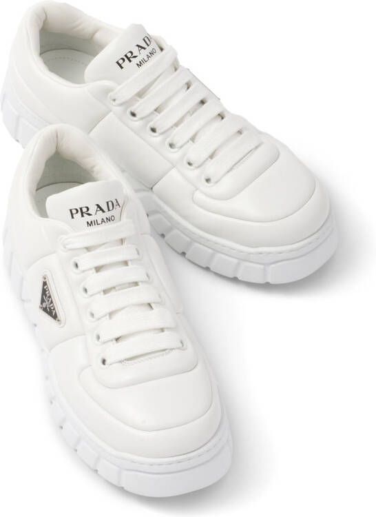 Prada padded leather sneakers White