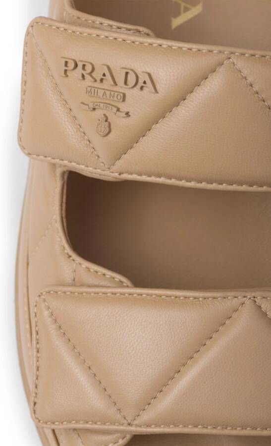 Prada Padded nappa leather sandals Brown