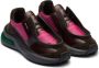 Prada panelled leather chunky sneakers Red - Thumbnail 2