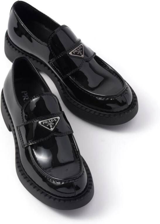 Prada patent leather loafers Black