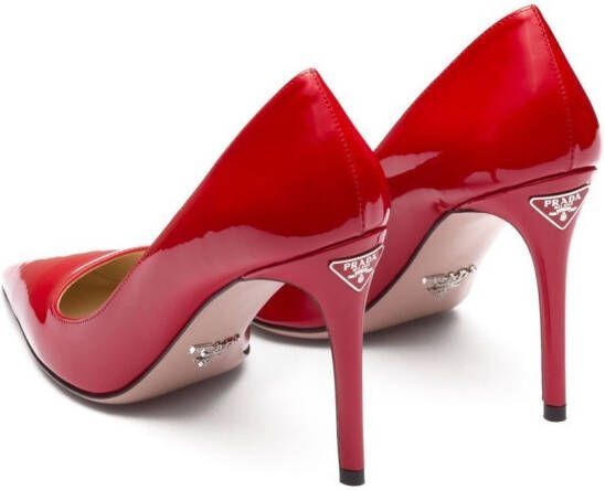 Prada patent-leather stiletto pumps Red