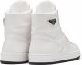 Prada Perforated triangle-logo high-top sneakers White - Thumbnail 3