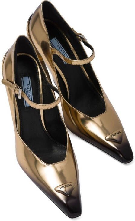 Prada pointed Mary Jane pumps Gold