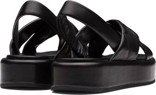 Prada quilted flatform sandals Black