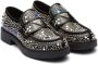 Prada rhinestone-embellished brushed leather loafers Black - Thumbnail 2