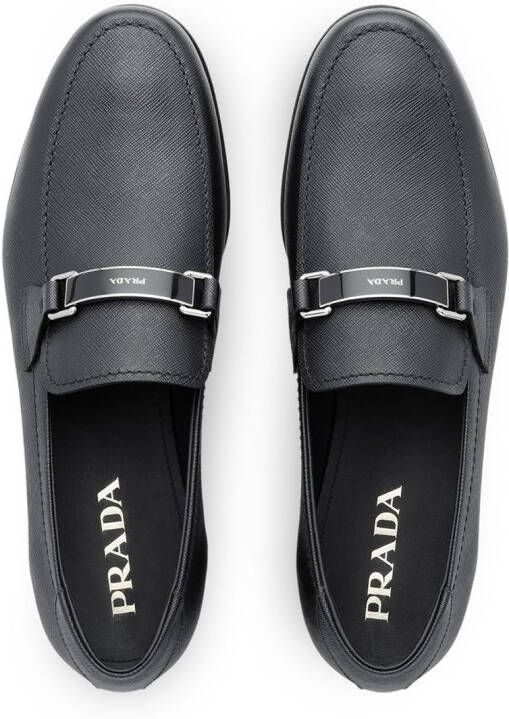 Prada Saffiano leather loafers Black