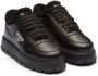 Prada shearling-trim flatform sneakers Black - Thumbnail 2