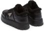 Prada shearling-trim flatform sneakers Black - Thumbnail 4