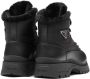 Prada shearling-trim leather ankle boots Black - Thumbnail 3