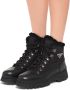 Prada shearling-trim leather ankle boots Black - Thumbnail 5