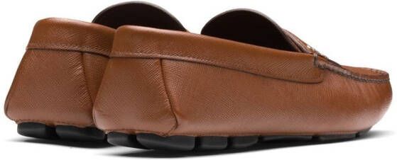 Prada slip-on leather loafers Brown