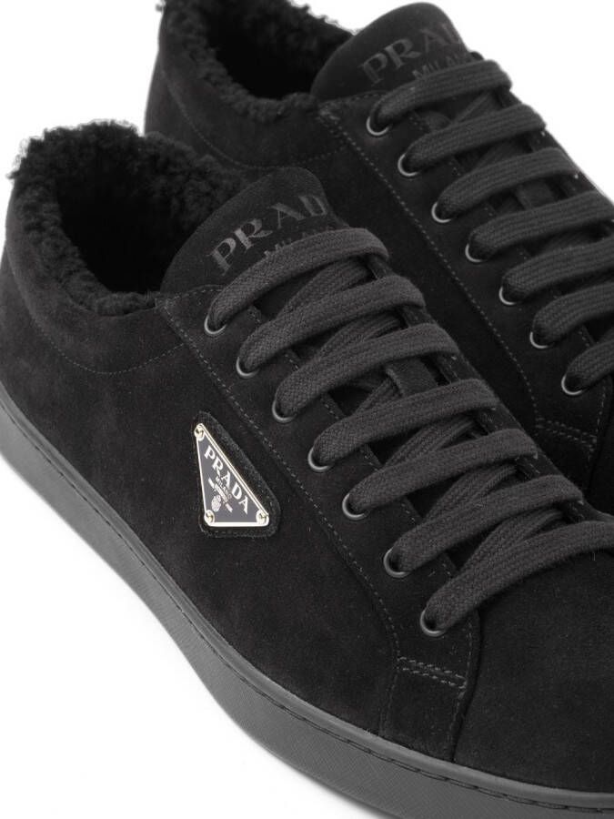 Prada suede low-top sneakers Black