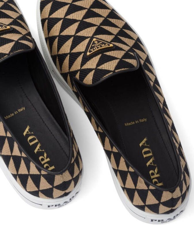 Prada Symbole triangle-logo loafers Black