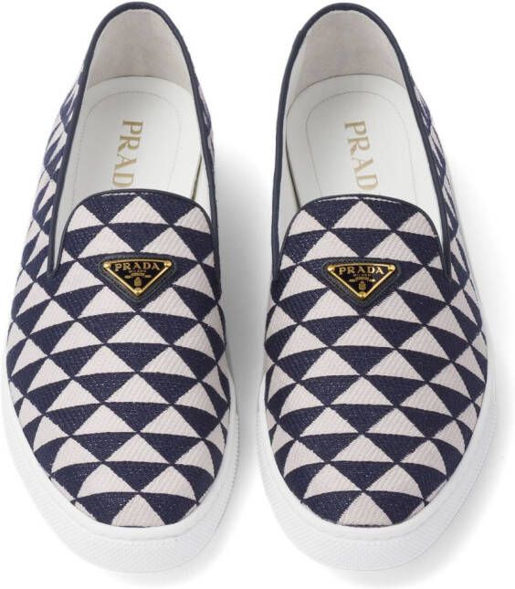 Prada Symbole triangle-logo loafers Blue