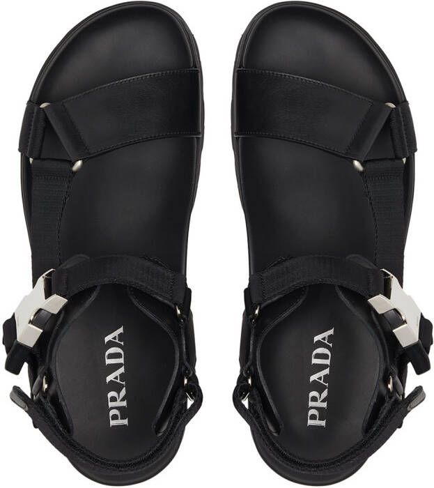 Prada tape-strap flat sandals Black