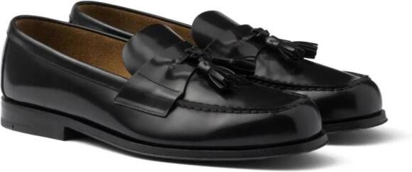 Prada tassel-detail leather loafers Black