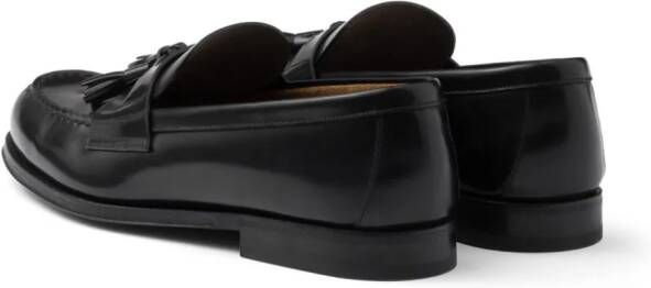 Prada tassel-detail leather loafers Black