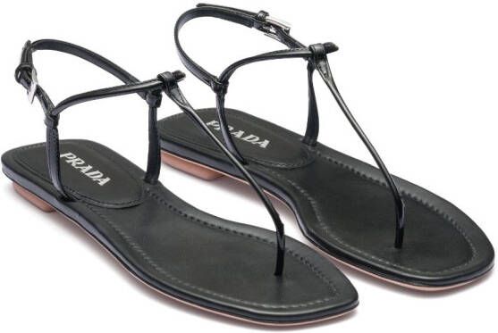 Prada thong-strap flat sandals Black