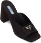 Prada triangle-logo 85mm mule sandals Black - Thumbnail 2