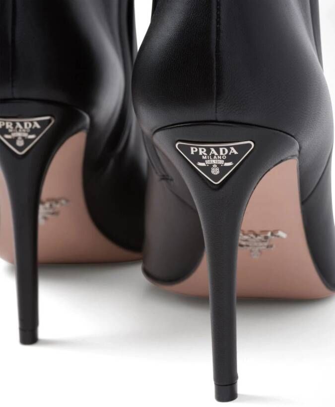 Prada triangle logo 95mm ankle boots Black