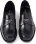 Prada triangle-logo brushed-leather loafers Black - Thumbnail 5