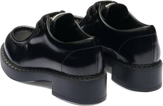 Prada brushed leather lace-up shoes Black