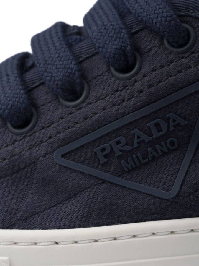 Prada triangle-logo canvas sneakers Blue