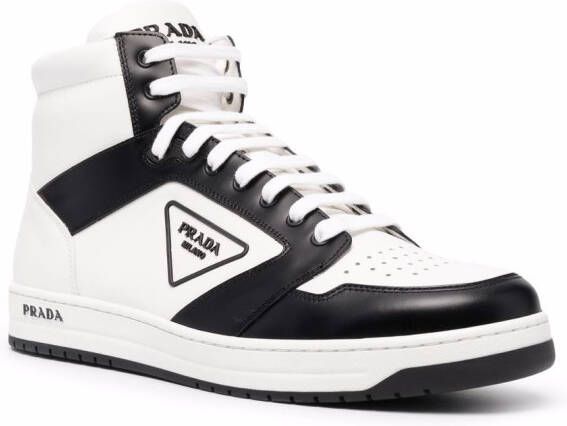 Prada triangle-logo contrast-trim sneakers White