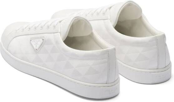 Prada triangle-logo lace-up sneakers White