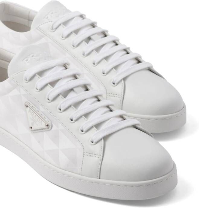 Prada triangle-logo lace-up sneakers White