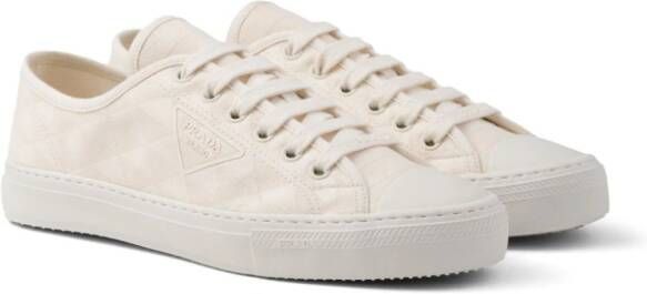 Prada Triangle-logo lace-up sneakers White