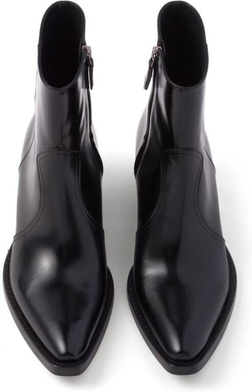 Prada triangle-logo leather boots Black
