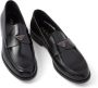 Prada triangle-logo leather loafers Black - Thumbnail 4
