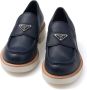 Prada triangle-logo leather loafers Blue - Thumbnail 5