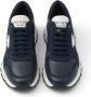 Prada triangle-logo leather sneakers Blue - Thumbnail 4