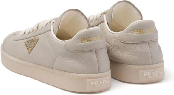 Prada triangle-logo leather sneakers Grey