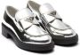 Prada metallic leather loafers Silver - Thumbnail 2