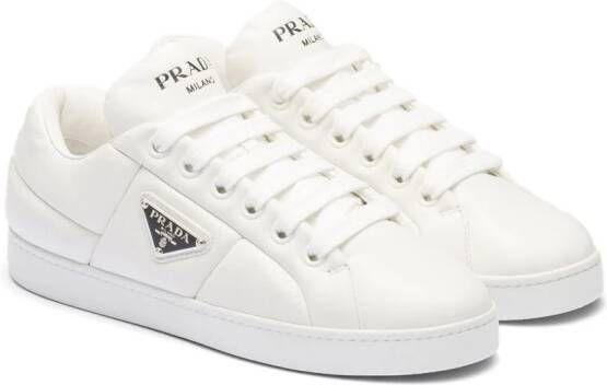 Prada triangle-logo padded sneakers White