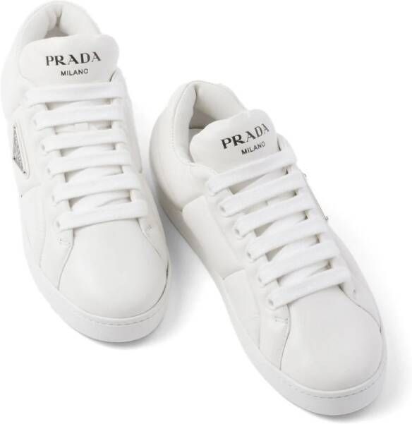 Prada triangle-logo padded sneakers White