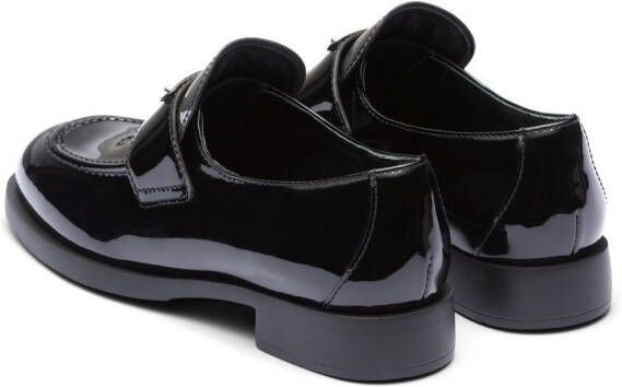 Prada triangle-logo patent-leather loafers Black