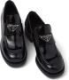 Prada triangle-logo patent-leather loafers Black - Thumbnail 4