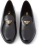 Prada triangle-logo patent leather loafers Black - Thumbnail 3