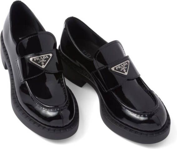 Prada Chocolate patent leather loafers Black