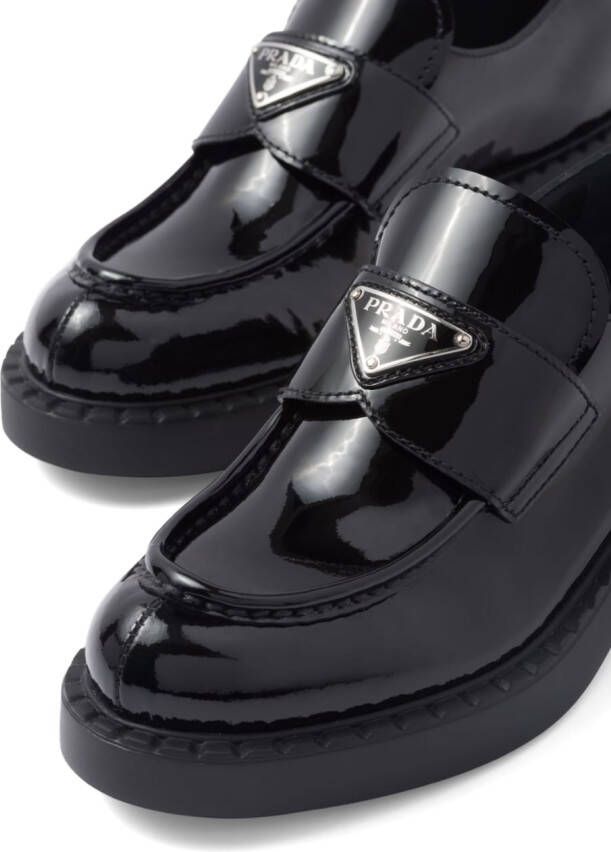 Prada Chocolate patent leather loafers Black