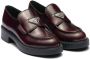 Prada Chocolate brushed leather loafers Red - Thumbnail 2