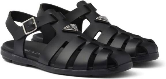 Prada triangle-logo sandals Black