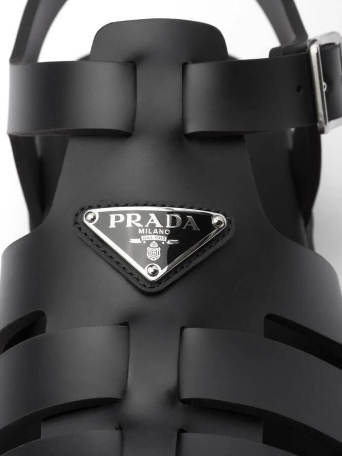 Prada triangle-logo sandals Black
