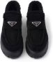 Prada triangle-logo shearling loafers Black - Thumbnail 3