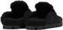 Prada triangle-logo shearling slippers Black - Thumbnail 3